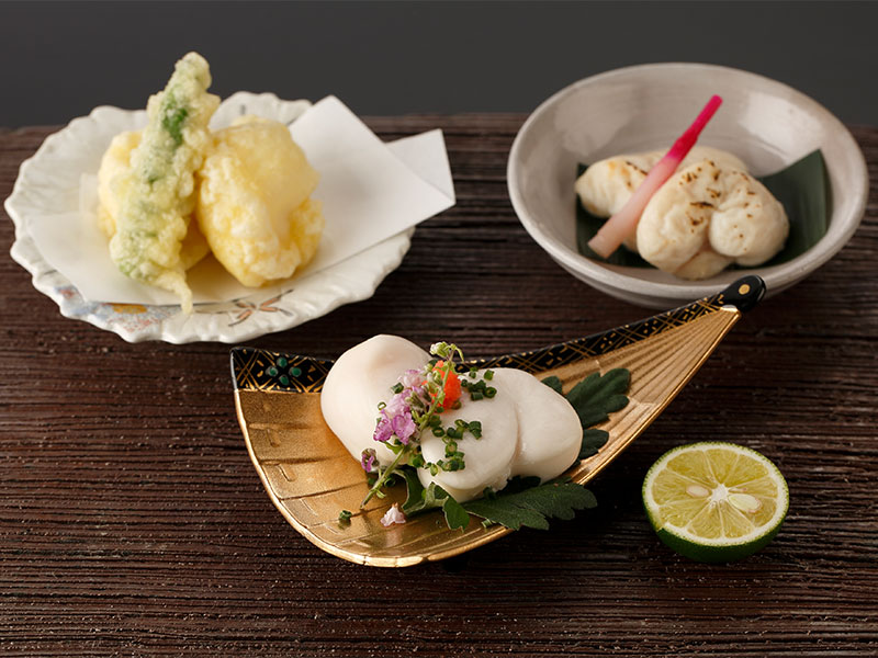Tiger puffer fish soft roe set（Ponzu sauce/ Grilled/Tempura）